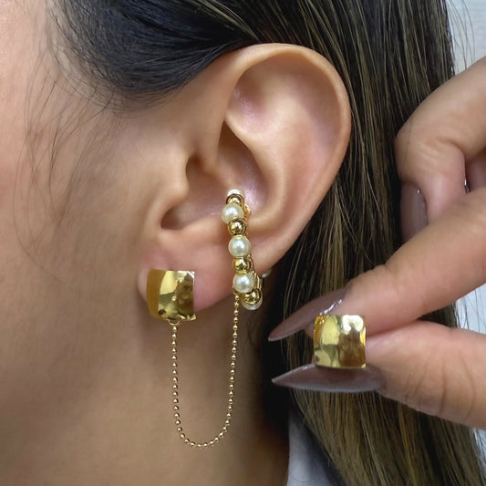 Bronce aret earcuff perla/balin