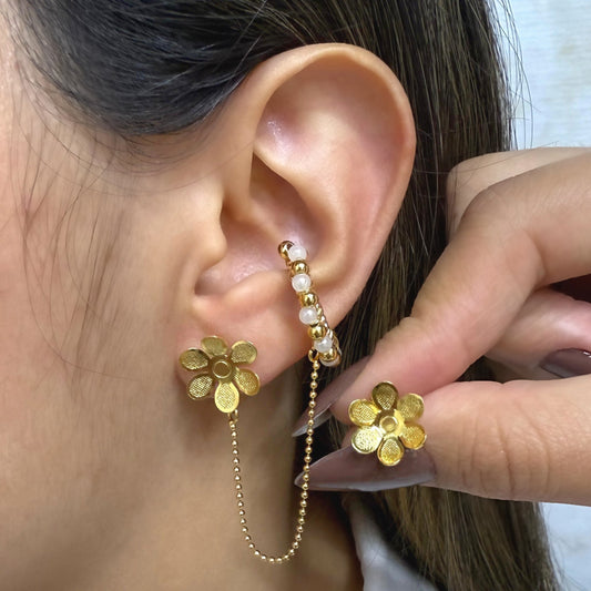 Bronce aret earcuff perla/balin