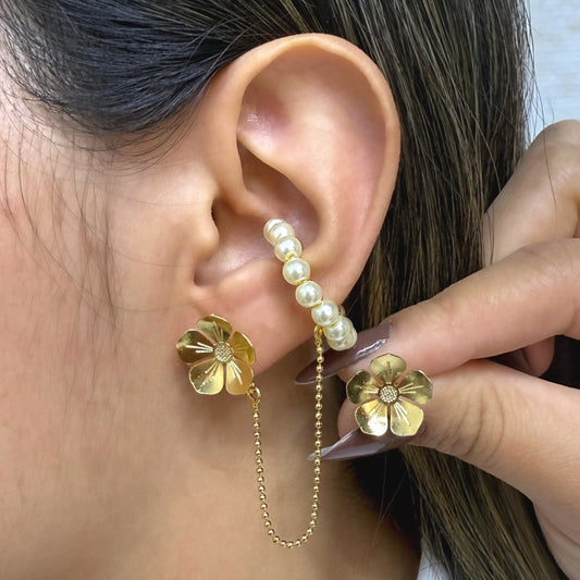 Bronce aret earcuff perla/balin