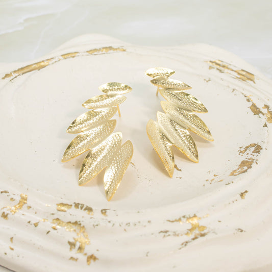 Arete bronce ala hojas