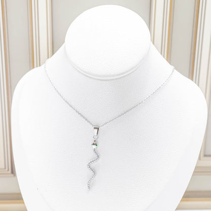 Cadena serpiente ojos esmeralda