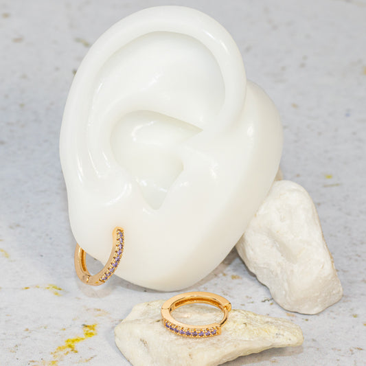 Cdga pequeña microzircones lila (14mm)