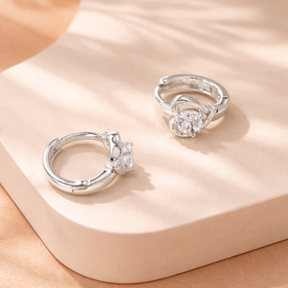 Candonga pequeña baño de plata corazón