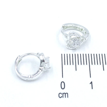 Candonga pequeña baño de plata corazón