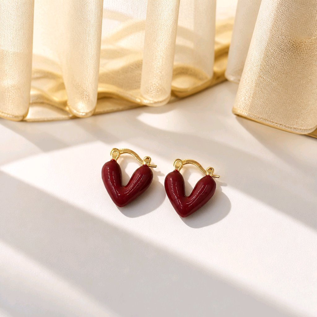 Candonga pequeña corazón esmaltado