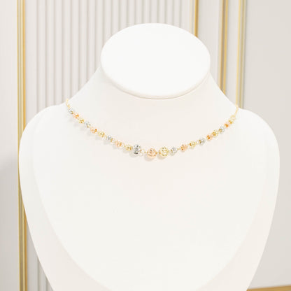 Dúo balín diamantado 3 oros