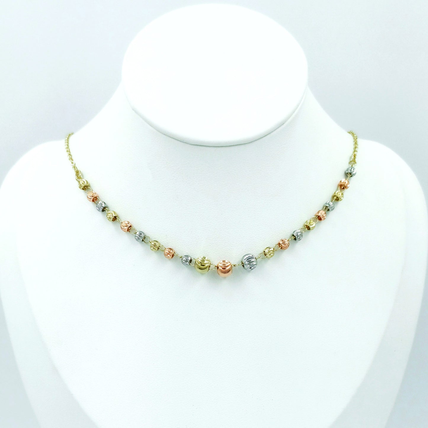 Dúo balín diamantado 3 oros