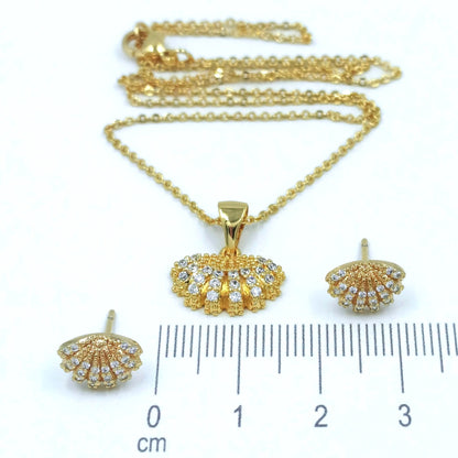 Dúo concha micro zircón