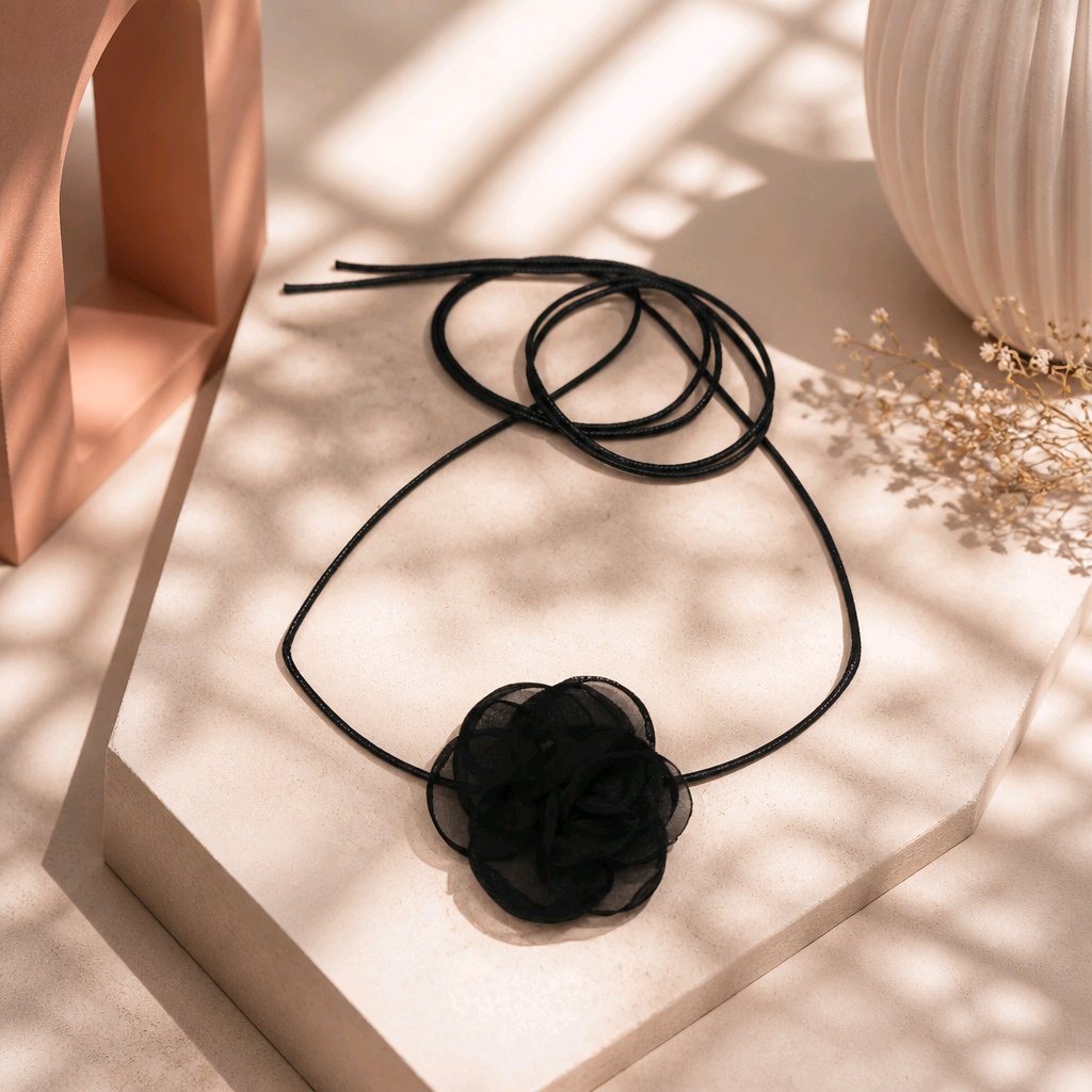 Dúo cordón flor negra