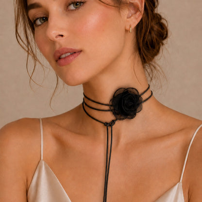 Dúo cordón flor negra