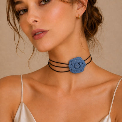 Dúo cordón flor índigo