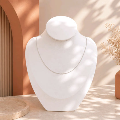 Dúo Cadena cubana baño de plata 45cm