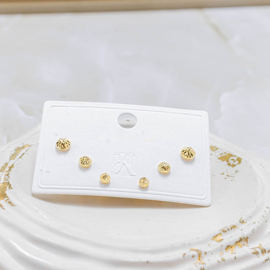 Orejera medio balín diamantado