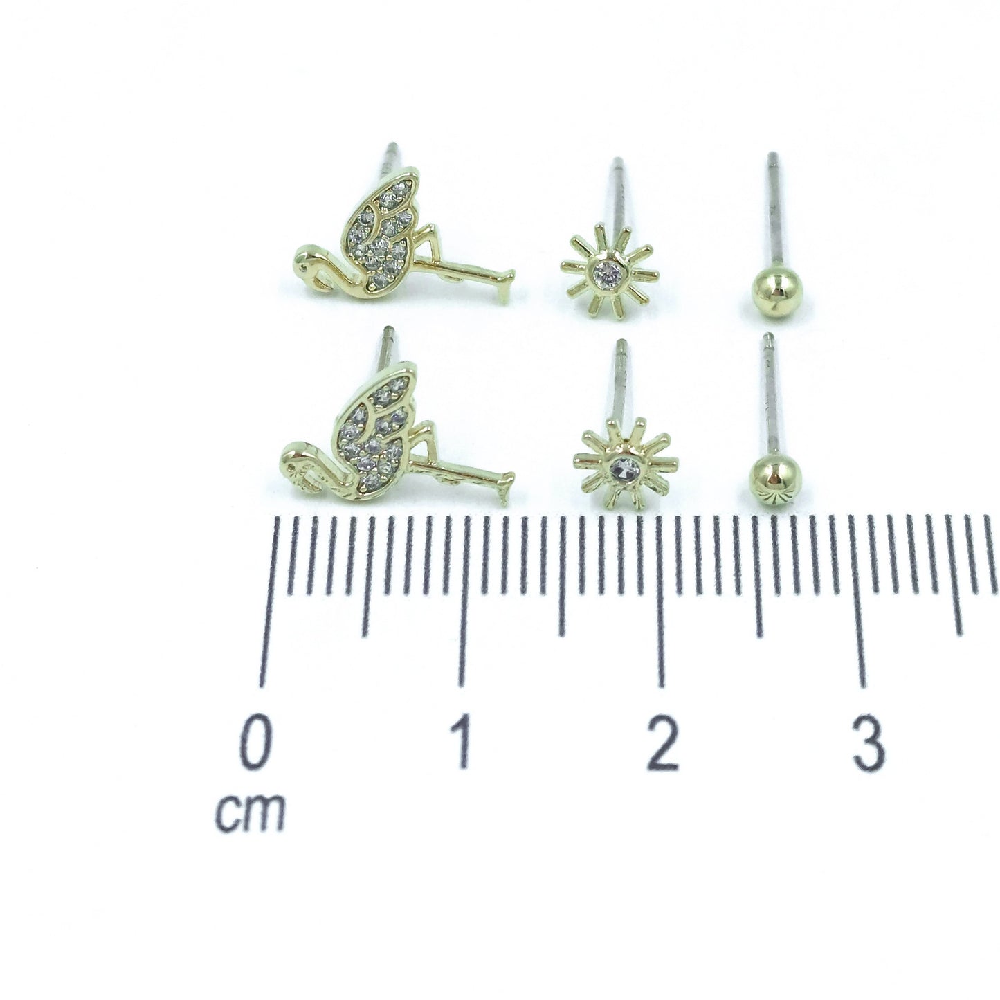 Orejera trío flamenco 14k
