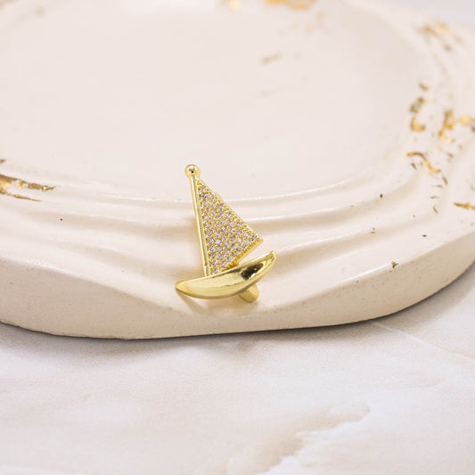 Broche velero microzircón