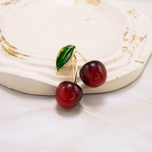 Broche cereza doble