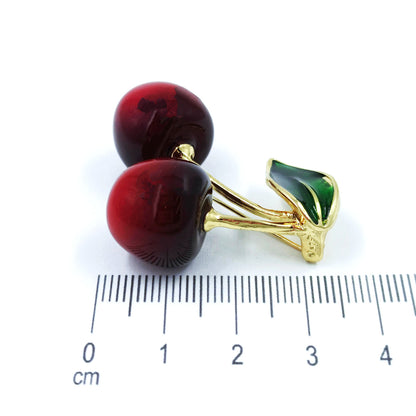 Broche cereza doble