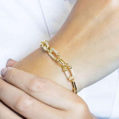Pulsera eslabones microzircones 