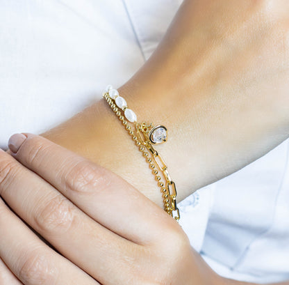 Pulsera doble zircón 