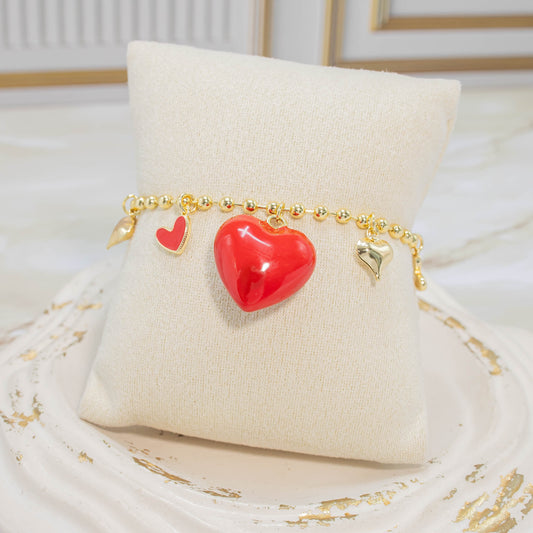 Pulsera maxi corazón rojo