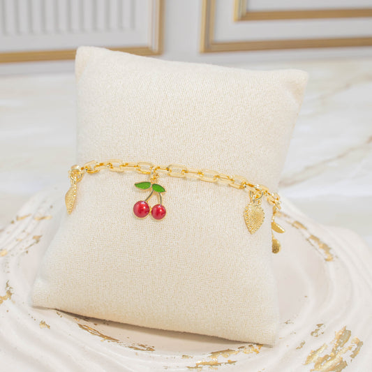Pulsera cerezas corazón