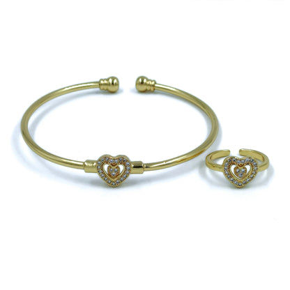 Pulsera +anillo niña corazón