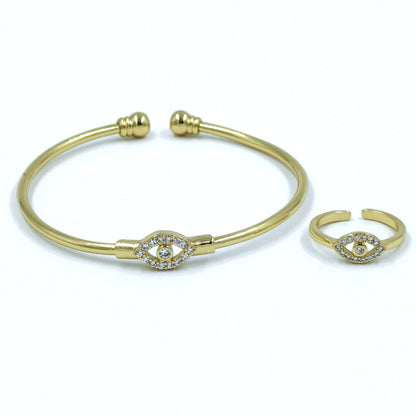 Pulsera + anillo niña ojo