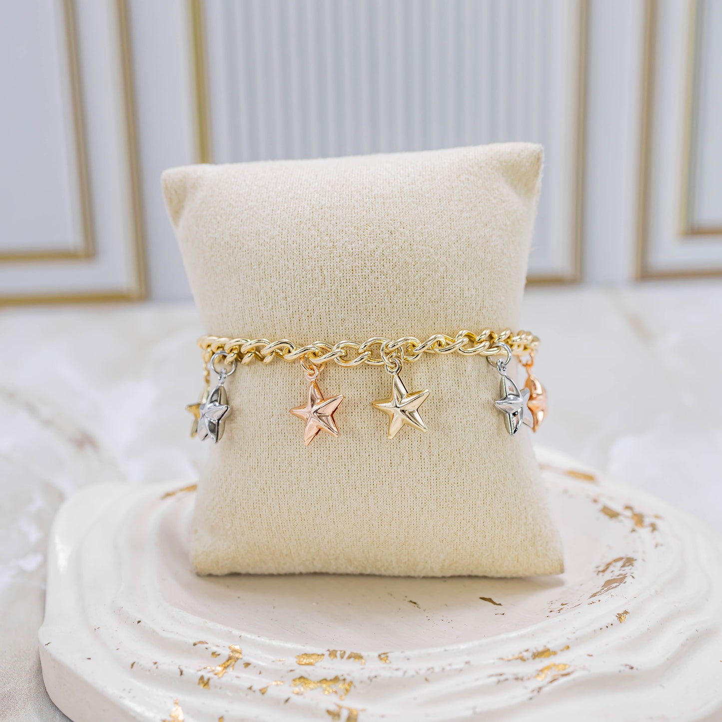 Pulsera 3 oros estrellas