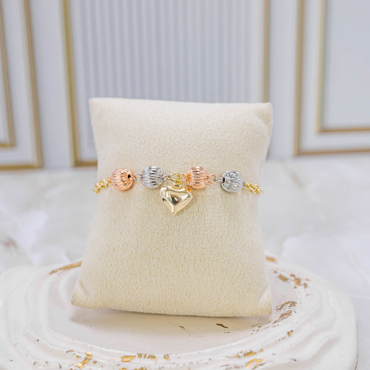 Pulsera 3 oros corazón