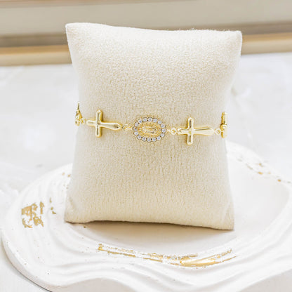 Pulsera cruces virgen