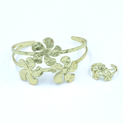 Pulsera aro + pulsera flores