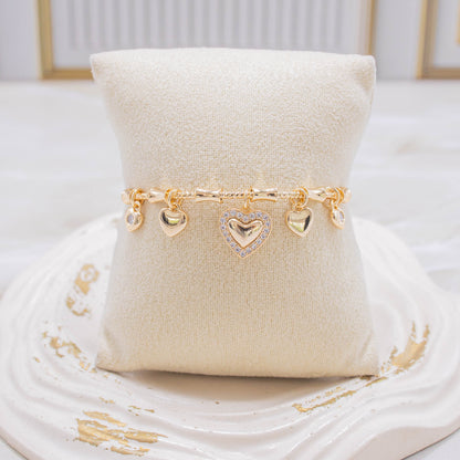 Pulsera aro dijes corazón