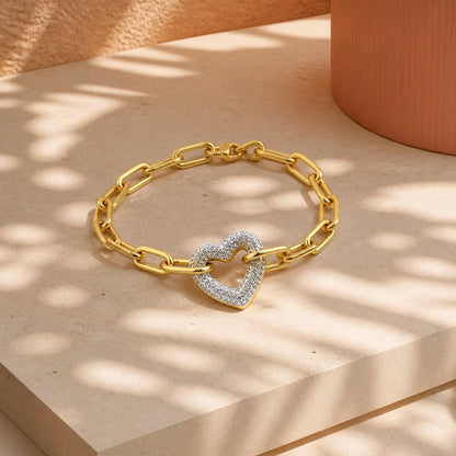 Pulsera corazón 2 oros