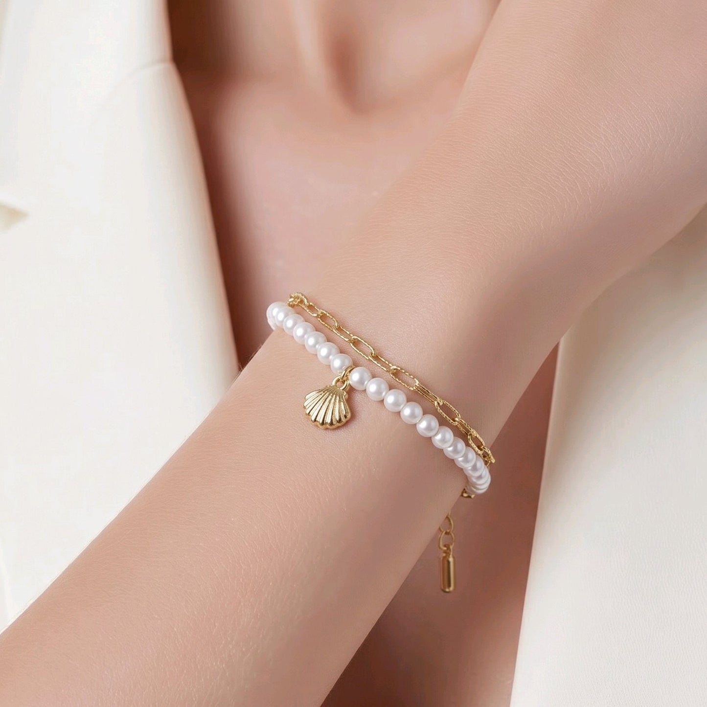 Pulsera perlas concha