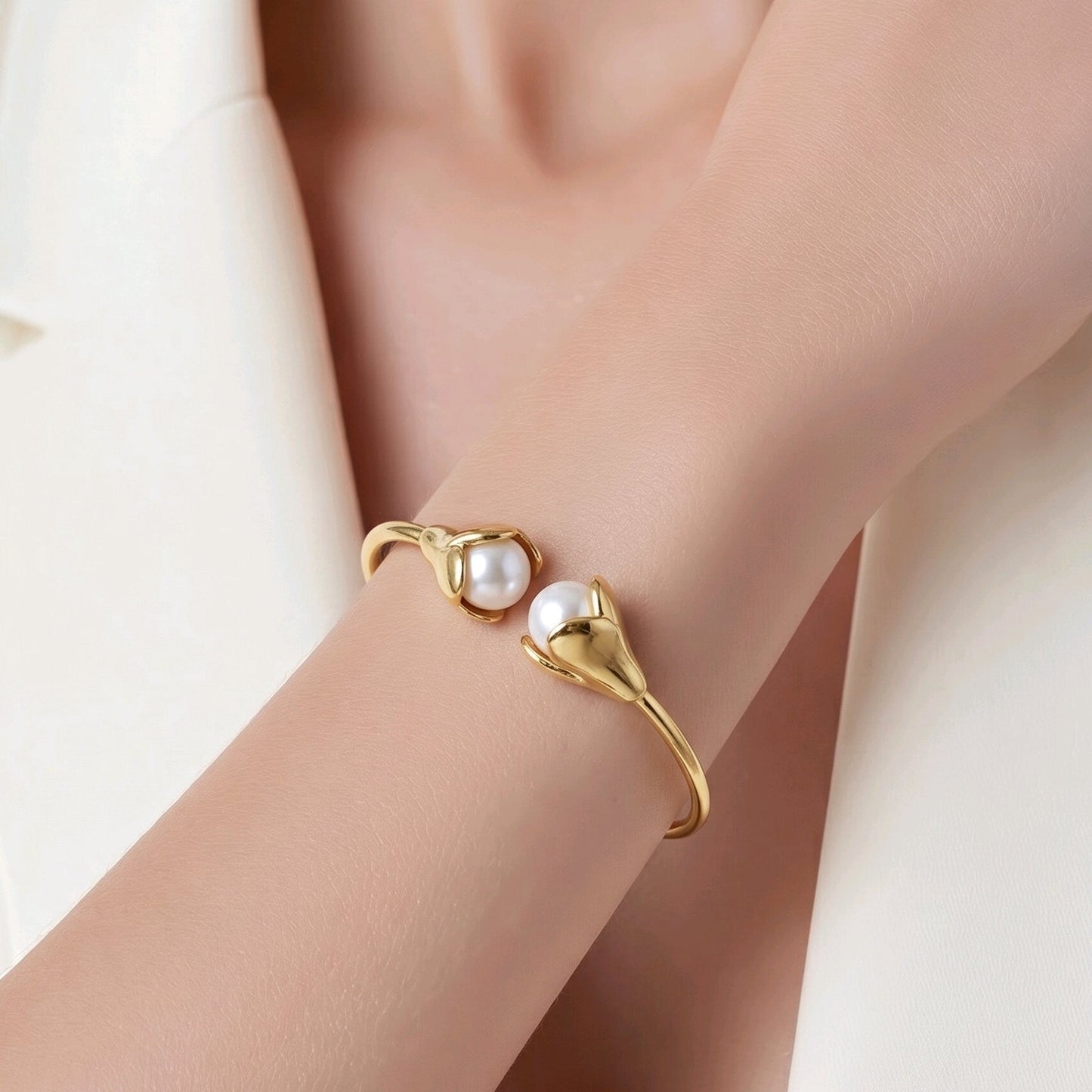 Pulsera aro cartucho perlas