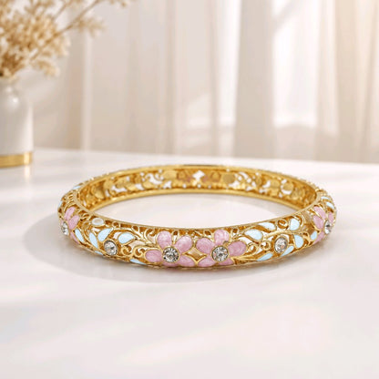 Pulsera aro flores esmaltadas