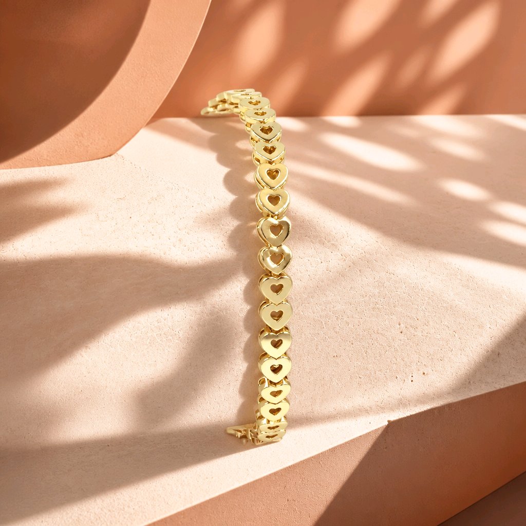 Pulsera silueta corazones