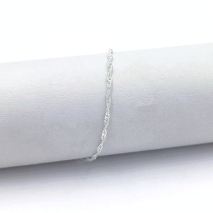 Pulsera singapur baño de plata
