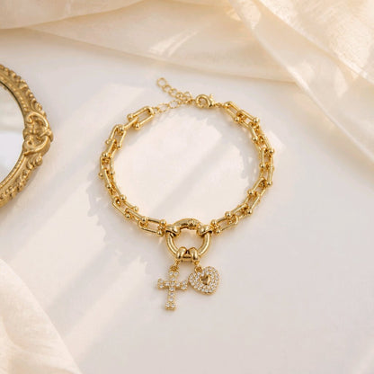 Pulsera tifany corazón cruz