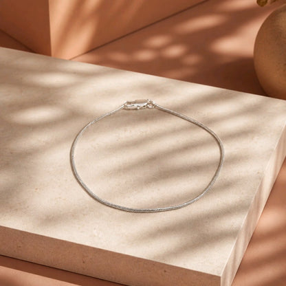 Pulsera cola de ratón baño de plata