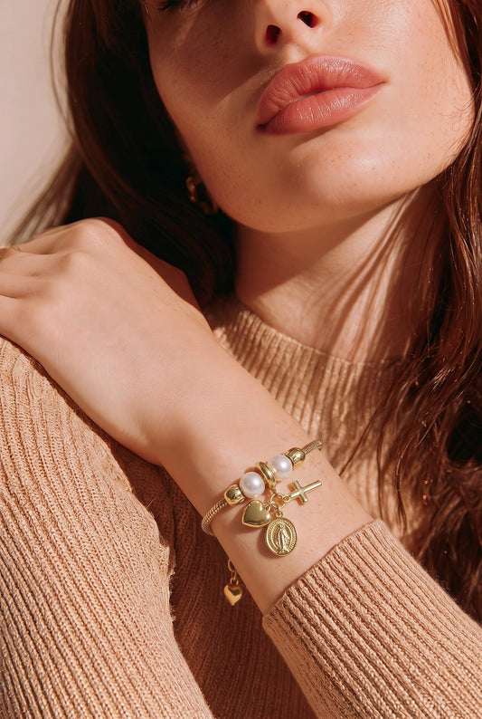 Pulsera tipo pandora virgen