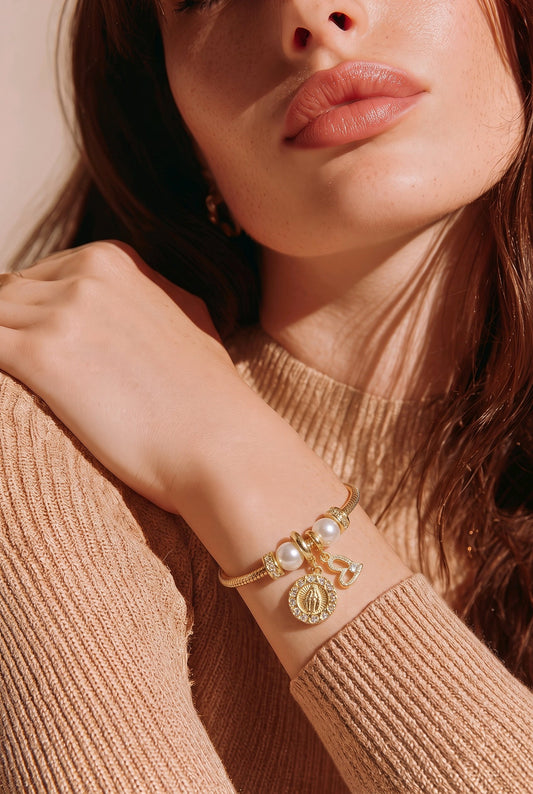 Pulsera tipo pandora virgen