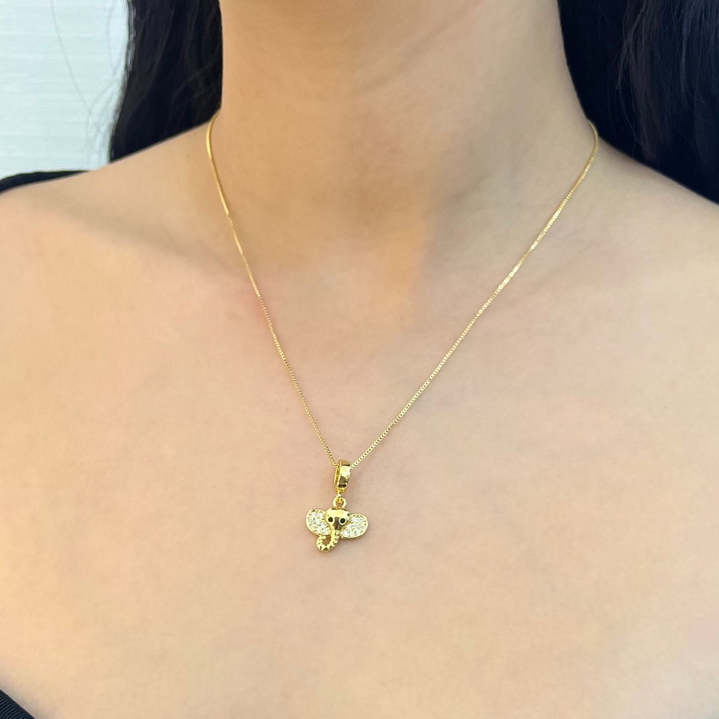 Collar rodio elefante