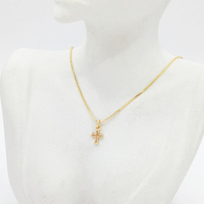 Collar rodio cruz mini Amulí