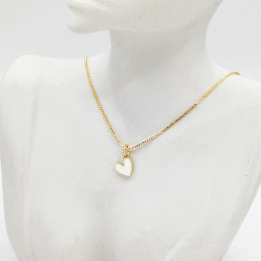Collar rodio corazon esmaltado Amulí