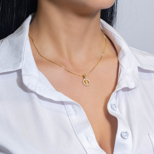 Collar rodio medallita Amulí