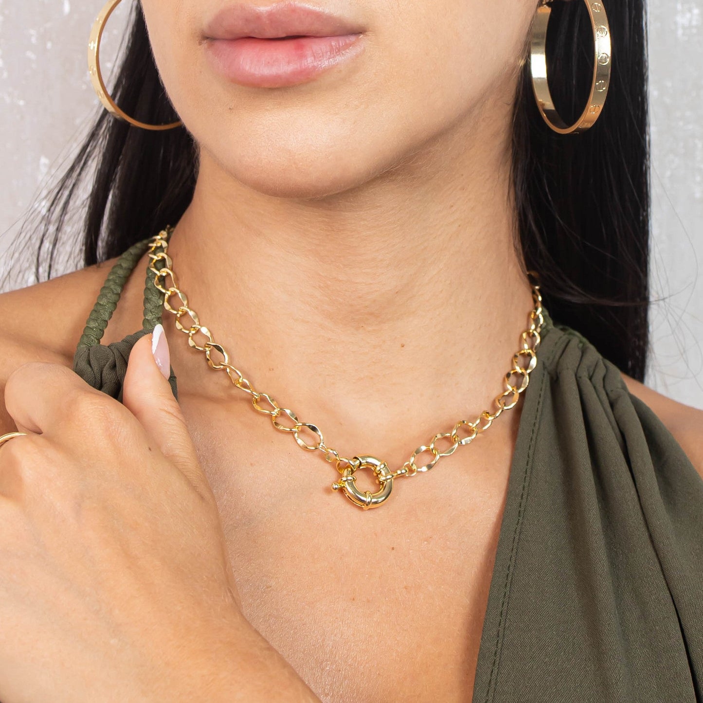 Collar rodio cadena eslabones