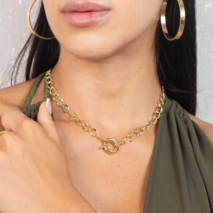 Collar rodio cadena eslabones