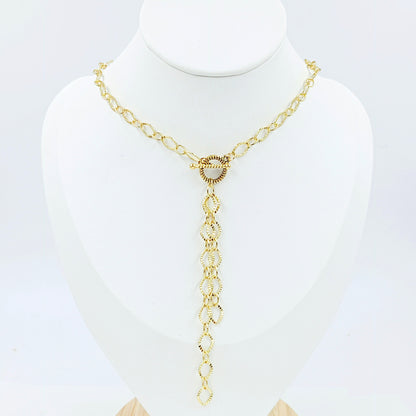 Collar rodio cadena tooggle