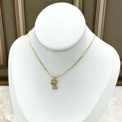 Collar rodio cara gato